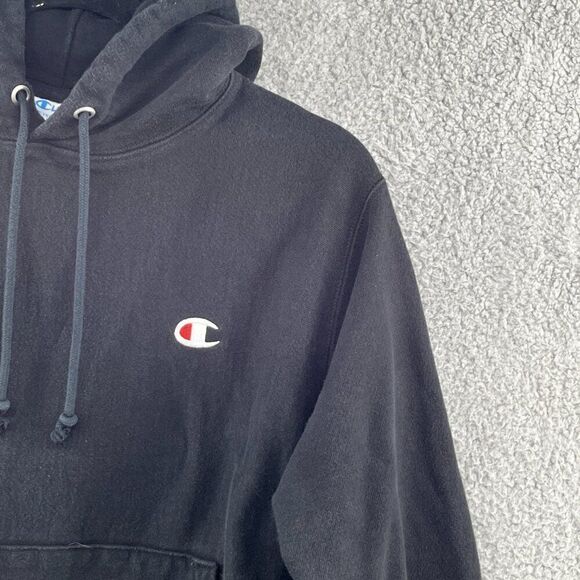 Champion Reverse Weave Hoodie Sweatshirt Men's Size S Black Fleece Lined - Picture 6 of 10